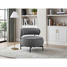 Orbit Gray Chenille Swivel Barrel Chair