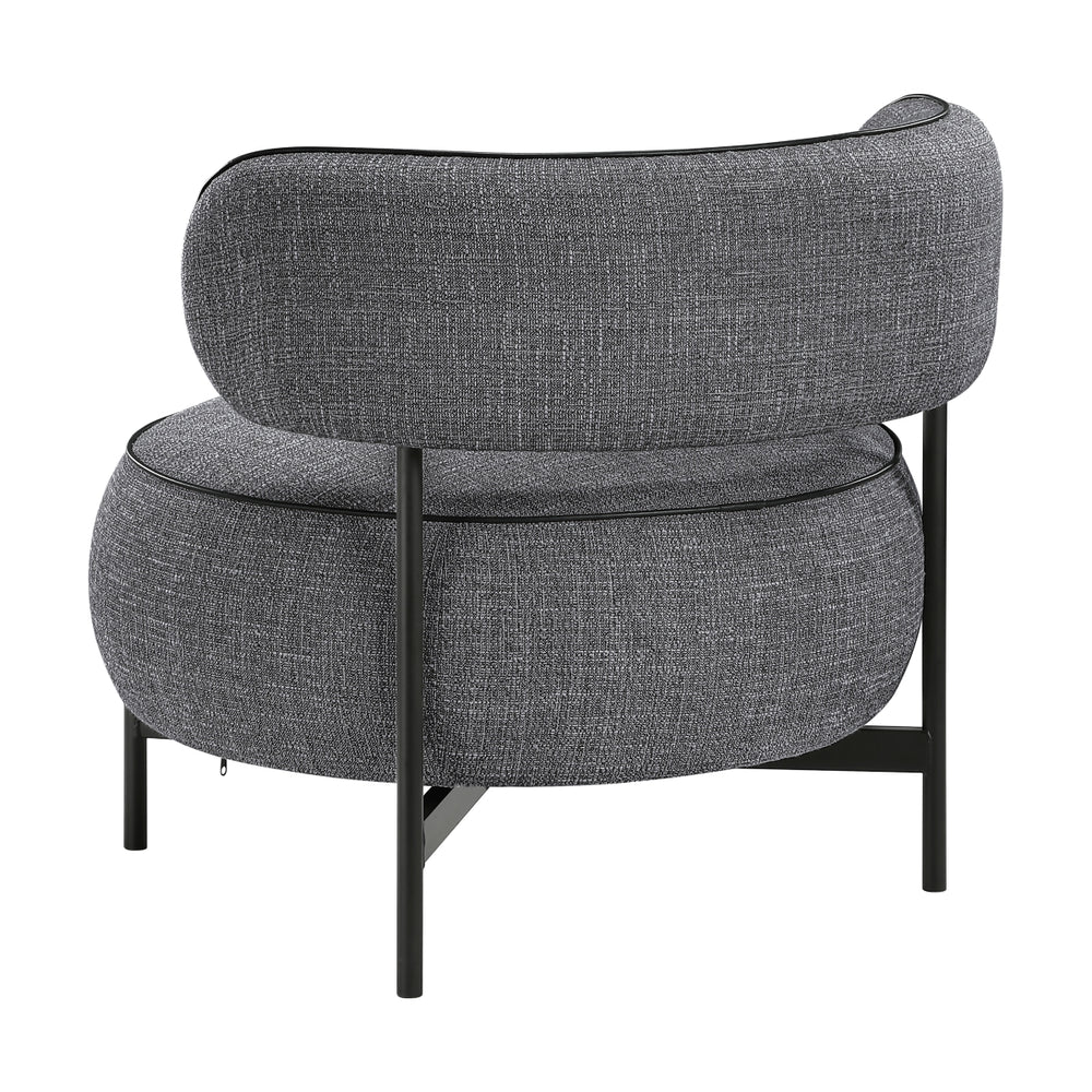 Orbit Gray Chenille Swivel Barrel Chair