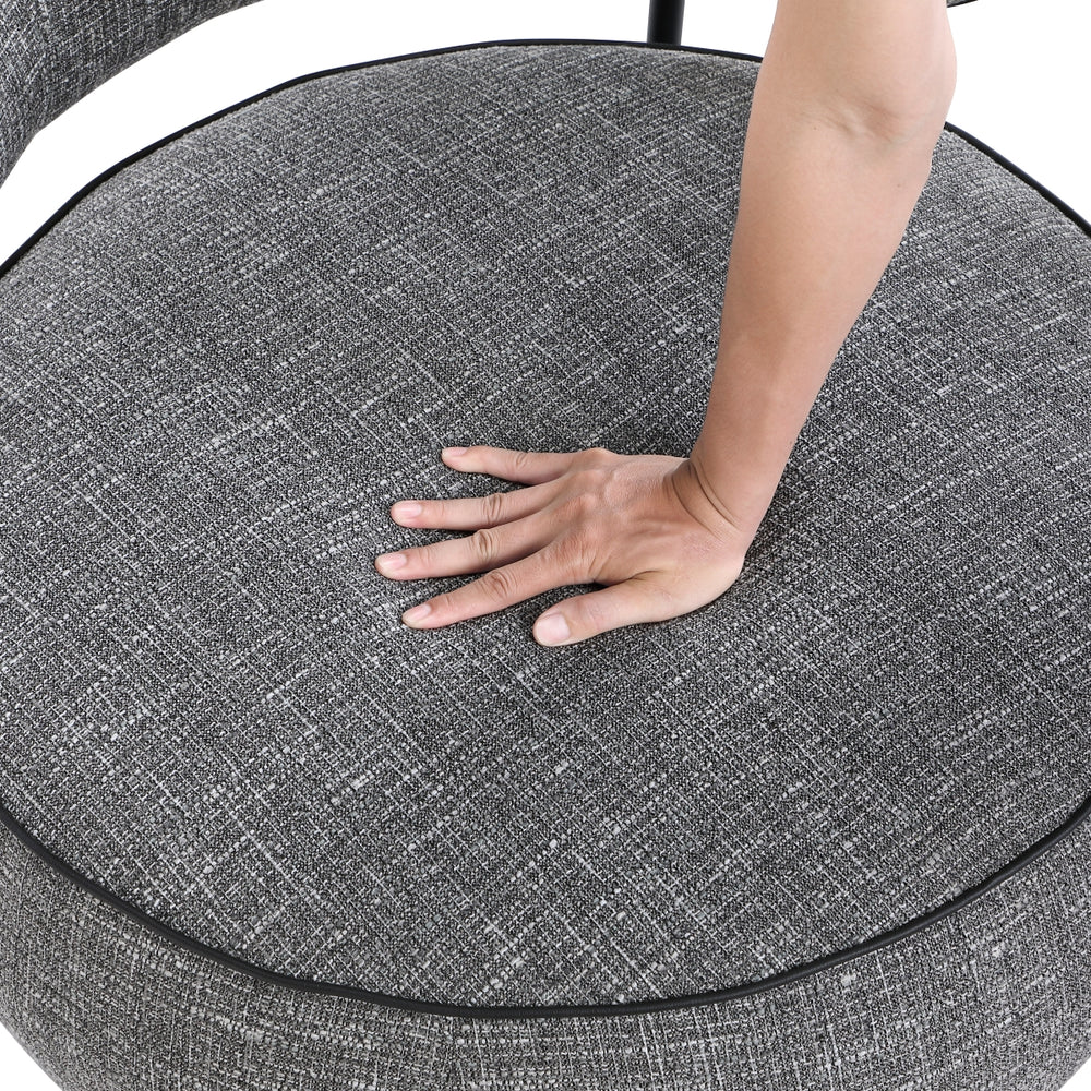 Orbit Gray Chenille Swivel Barrel Chair