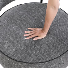 Orbit Gray Chenille Swivel Barrel Chair