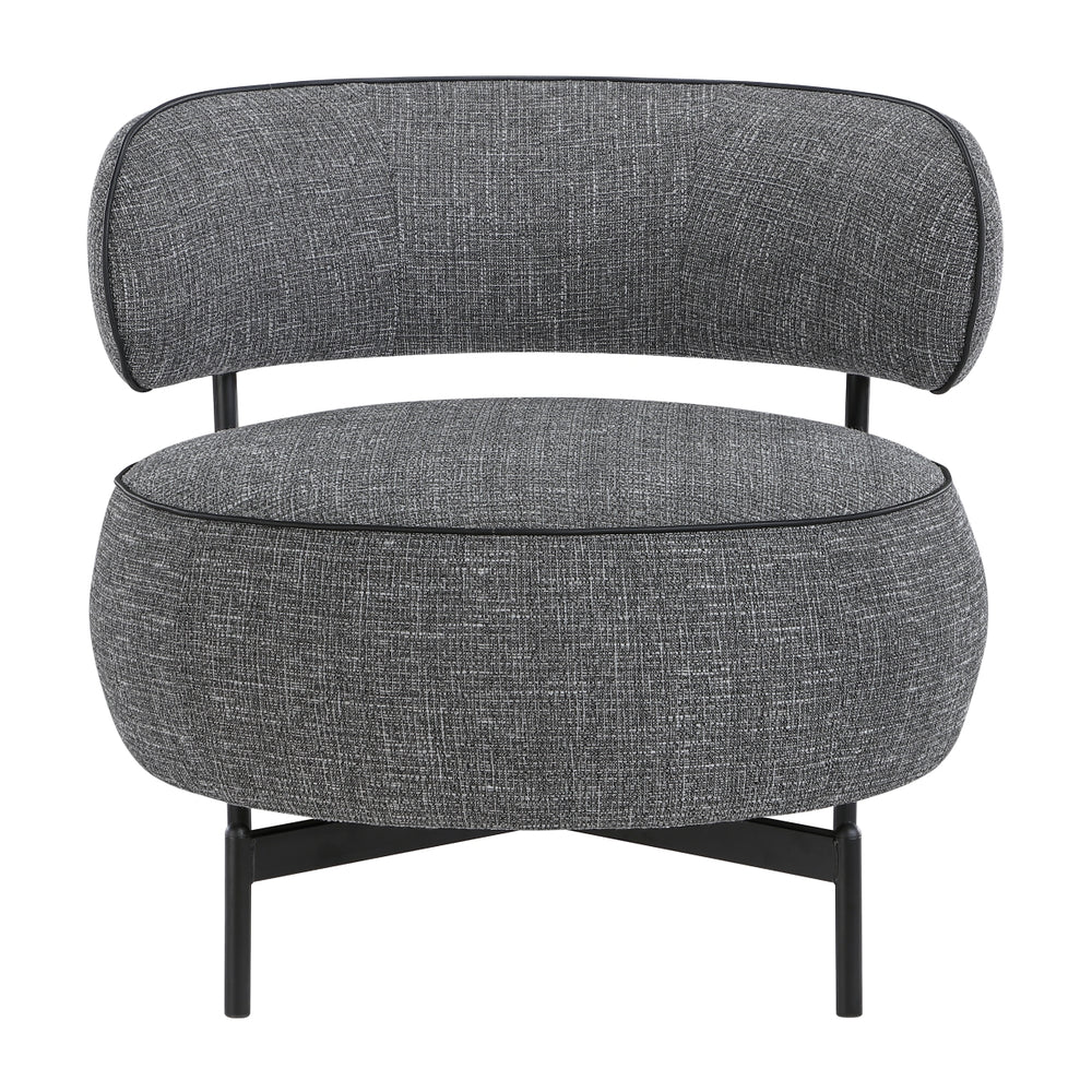 Orbit Gray Chenille Swivel Barrel Chair