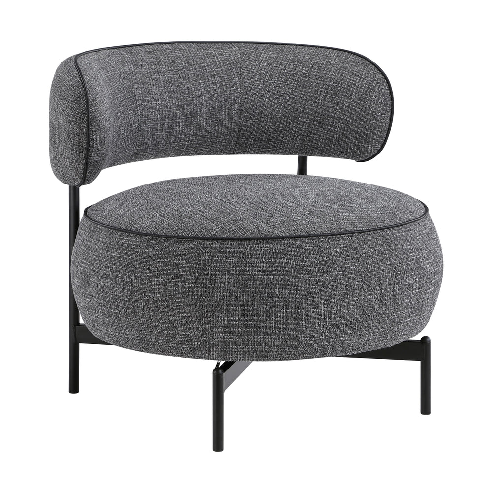 Orbit Gray Chenille Swivel Barrel Chair