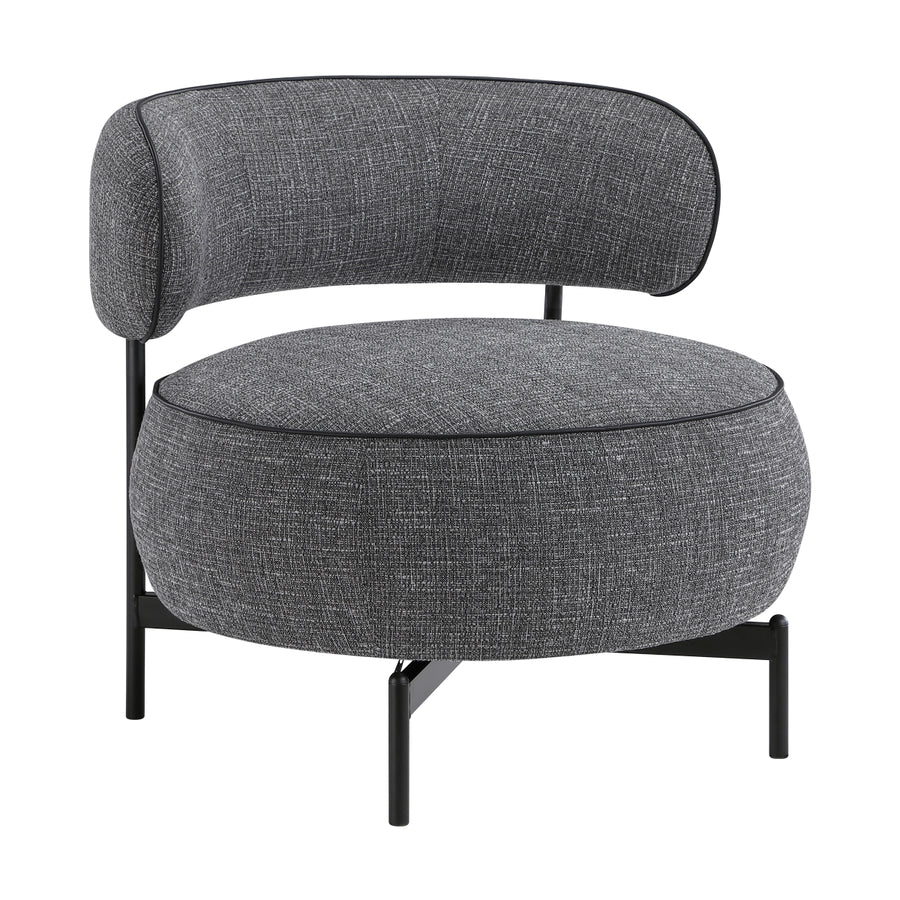Orbit Gray Chenille Swivel Barrel Chair