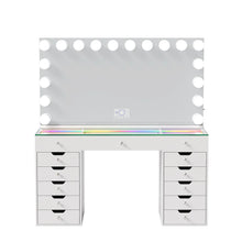 Emily Vanity Desk with Full Width Smart Mirror