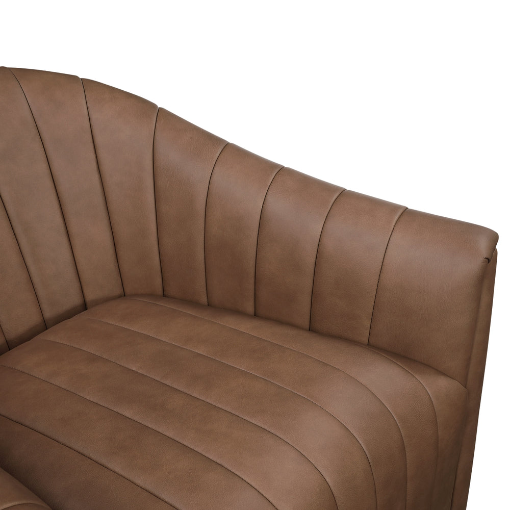 Metro Dark Brown Leather Swivel Chair