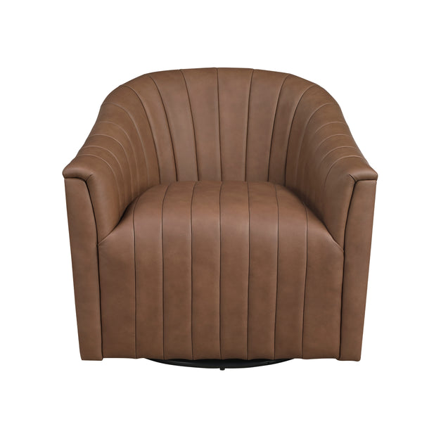 Metro Dark Brown Leather Swivel Chair alternate view
