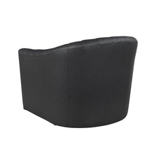 Metro Black Leather Swivel Chair
