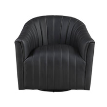 Metro Black Leather Swivel Chair