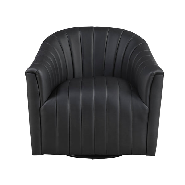 Metro Black Leather Swivel Chair alternate view