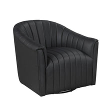 Metro Black Leather Swivel Chair