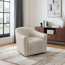 Metro Taupe Leather Swivel Chair