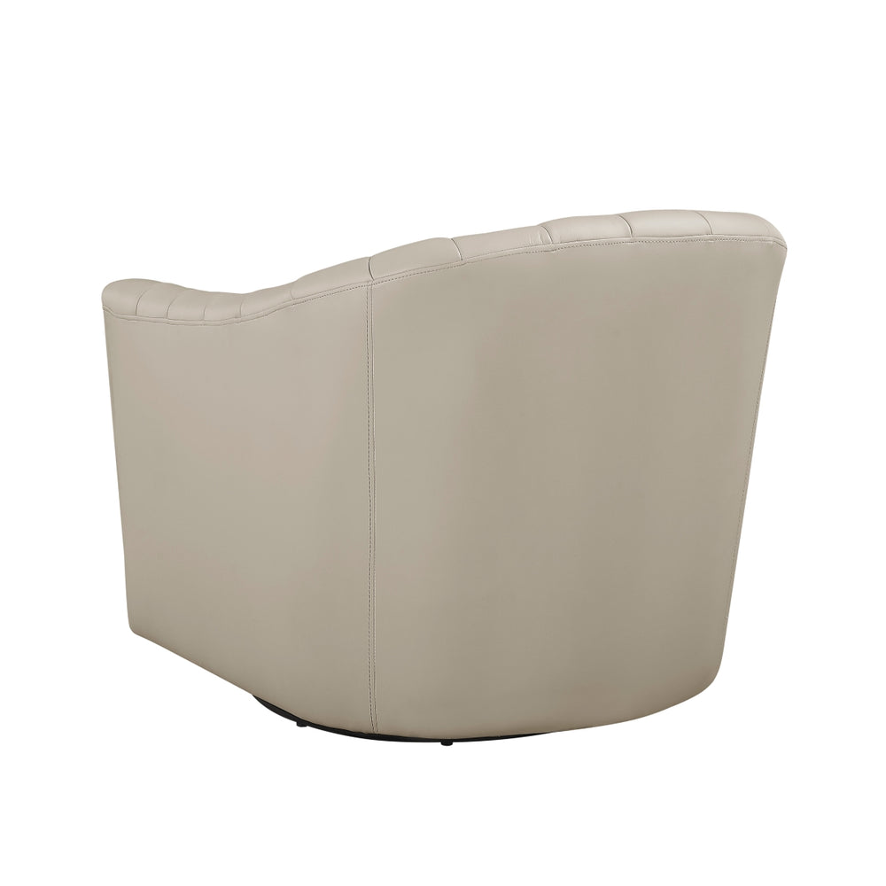 Metro Taupe Leather Swivel Chair
