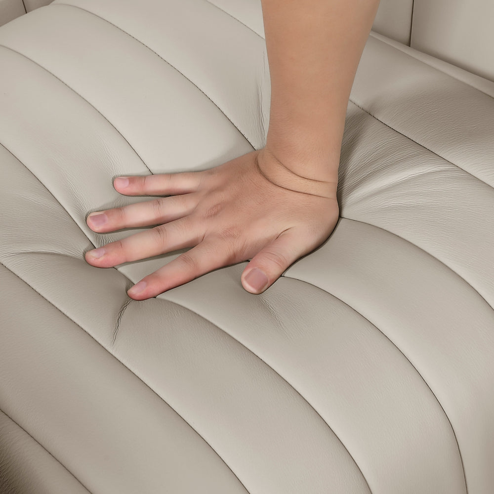 Metro Taupe Leather Swivel Chair