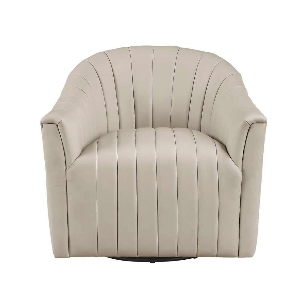 Metro Taupe Leather Swivel Chair
