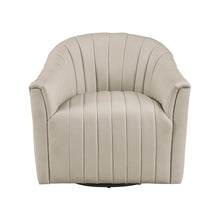 Metro Taupe Leather Swivel Chair