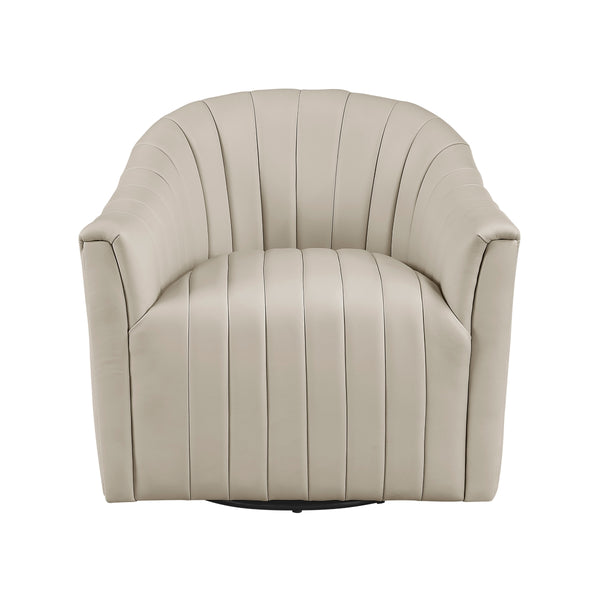 Metro Taupe Leather Swivel Chair alternate view