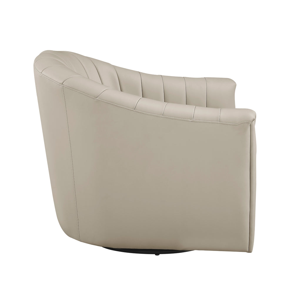 Metro Taupe Leather Swivel Chair