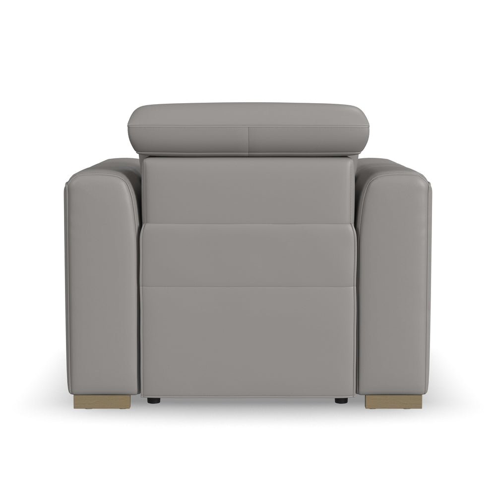 Aurora Ash Leather Power Recliner with Power Headrest