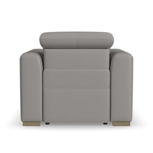 Aurora Ash Leather Power Recliner with Power Headrest