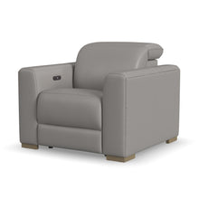 Aurora Ash Leather Power Recliner with Power Headrest