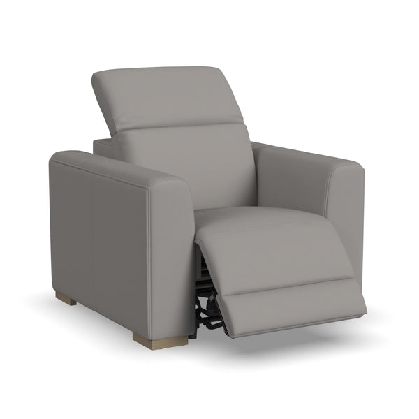 Aurora Ash Leather Power Recliner with Power Headrest alternate view