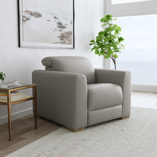 Aurora Ash Leather Power Recliner with Power Headrest