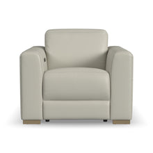 Aurora Coconut Milk Leather Power Recliner with Power Headrest