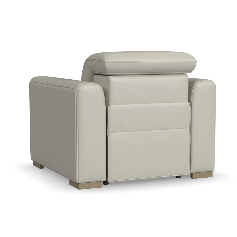 Aurora Coconut Milk Leather Power Recliner with Power Headrest