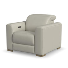 Aurora Coconut Milk Leather Power Recliner with Power Headrest