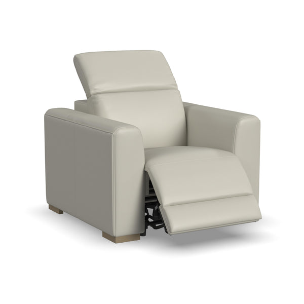 Aurora Coconut Milk Leather Power Recliner with Power Headrest alternate view