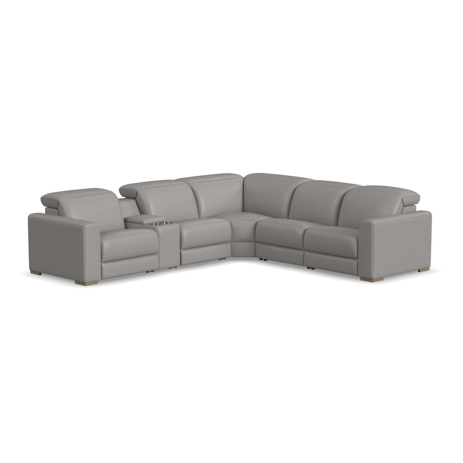 Aurora Ash Leather Power Reclining Sectional