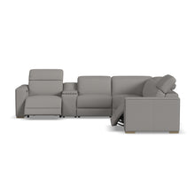Aurora Ash Leather Power Reclining Sectional with Power Headrests