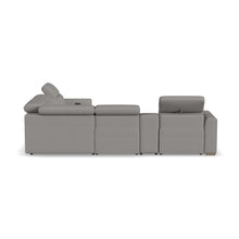 Aurora Ash Leather Power Reclining Sectional with Power Headrests
