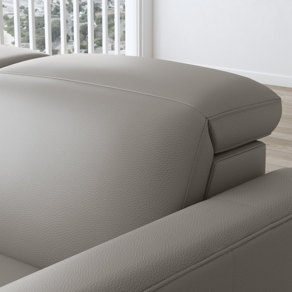 Aurora Ash Leather Power Recliner with Power Headrest