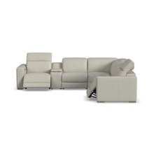 Aurora Coconut Milk Leather Power Reclining Sectional with Power Headrests