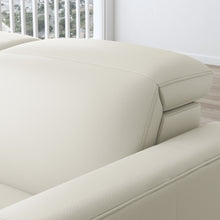 Aurora Coconut Milk Leather Power Recliner with Power Headrest