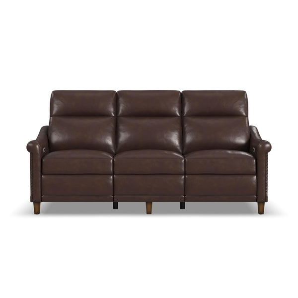 Flexsteel Elizabeth Leather Power Reclining Sofa with Power Headrests
