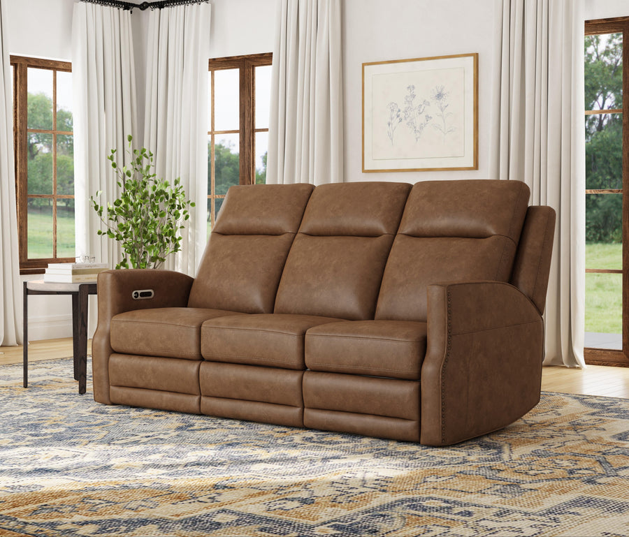 Flexsteel Maxwell Leather Power Reclining Sofa Complete Room