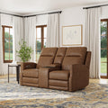 Flexsteel Maxwell Leather Power Reclining Loveseat with Console