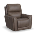 Carter Cappuccino Fabric Power Rocking Recliner with Power Headrest, Lumbar, Heat & Massage