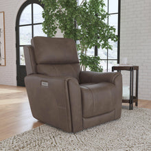 Carter Cappuccino Fabric Power Recliner - angle view