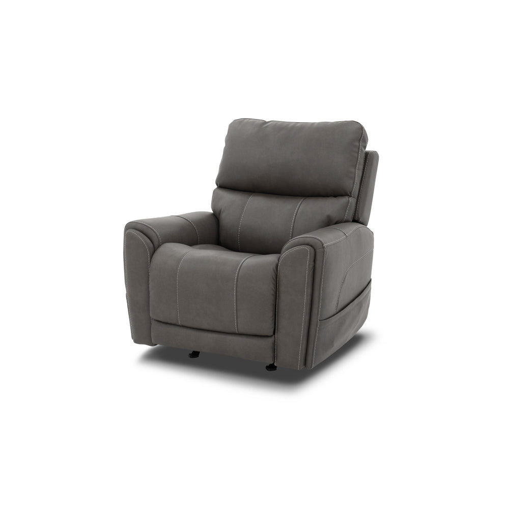 Carter Smoke Fabric Power Rocking Recliner - front view