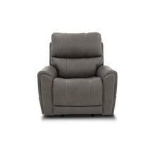 Carter Smoke Fabric Power Rocking Recliner - angle view