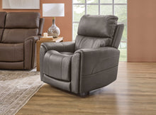 Carter Smoke Fabric Power Lift Recliner - angle view