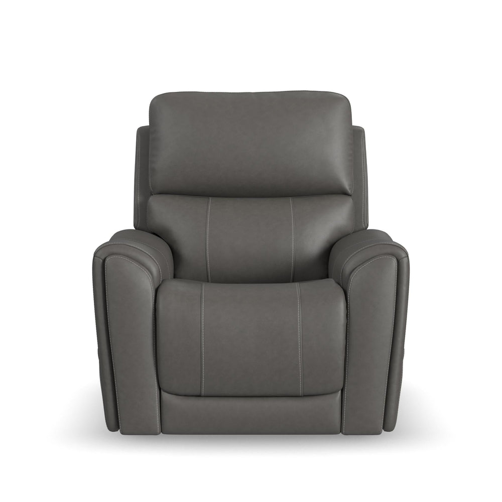 Carter Smoke Fabric Power Lift Recliner - reclined position