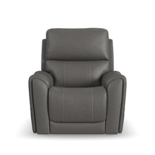 Carter Smoke Fabric Power Lift Recliner - reclined position