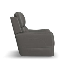 Carter Smoke Fabric Power Lift Recliner - lift position