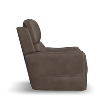 Carter Cappuccino Fabric Power Lift Recliner - reclined position