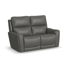 Carter Smoke Fabric Power Reclining Loveseat - front view