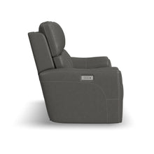 Carter Smoke Fabric Power Reclining Loveseat - detail